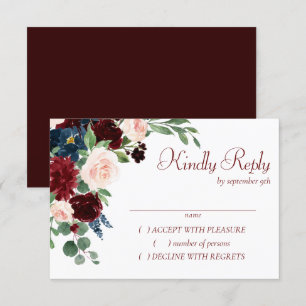 Cartão RSVP Amor Bloom Recepção Dourada de quadros