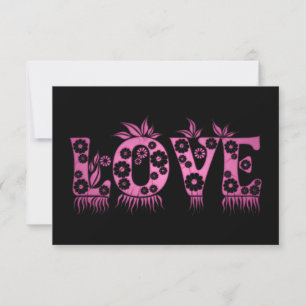Cartão RSVP Amor ( em flores, tipo de letra )