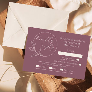 Cartão RSVP Amor eterno   Deep Mauve  