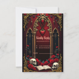 Cartão RSVP Amor eterno nas sombras da escuridão