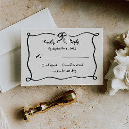 Cartão RSVP Amour | Casamento de Arco francês ilustrado