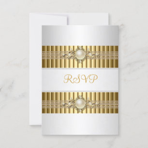 Cartão RSVP Aniversário de 30 anos de corrente Dourada de péro