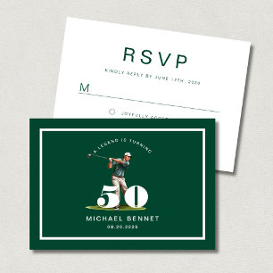 Cartão RSVP Aniversário de 50 anos do Modern Sport Golf