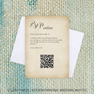 Cartão RSVP Antique Paper ・ Casamento Moderno Elegante