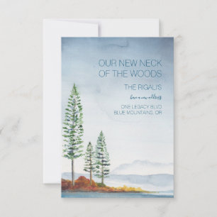 Cartão RSVP Anunciamento de Movimentação de Montanhas Azuis de