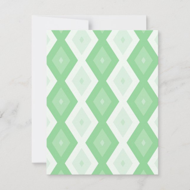 Cartão RSVP Apple green diamond pattern (Frente)