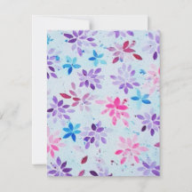 Aquarela Caprichosa Floral Rosa e Roxo