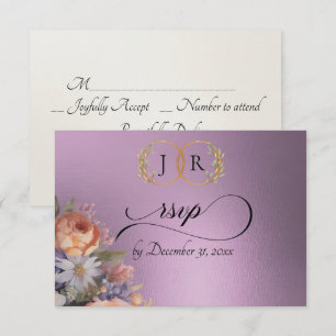 Cartão RSVP Aquarela Flores Silvestres - Lavanda