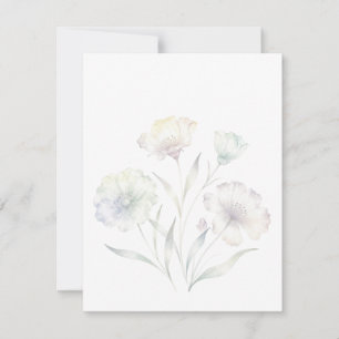 Cartão RSVP Aquarela Flores Silvestres Pastéis Macios