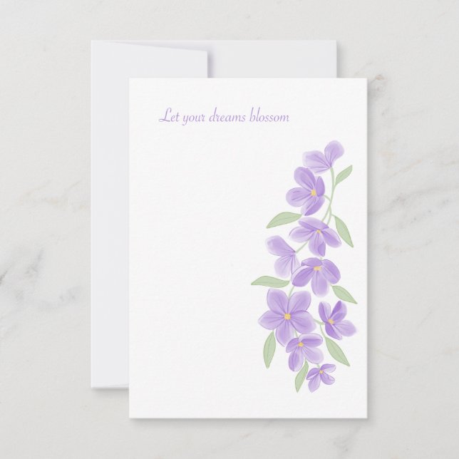 Cartão RSVP Aquarela Lilac (Frente)