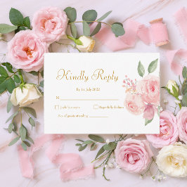 Cartão RSVP Aquarela ROSA