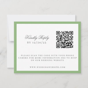 Cartão RSVP Aquarela Verde e Branco - Hydrangea Crest