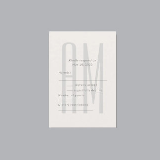 Cartão RSVP Architectural Minimal Monogram