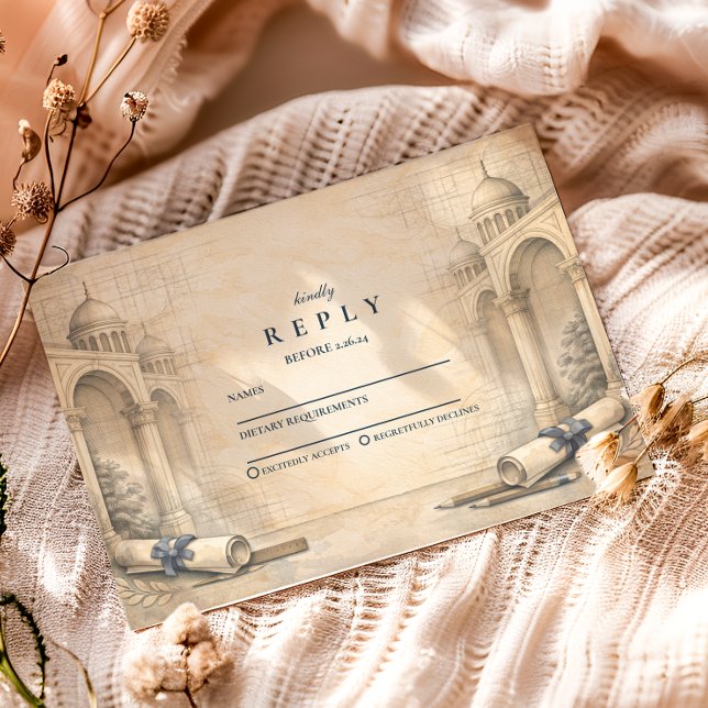 Cartão RSVP Architecture Drafting Tools Graduation (Criador carregado)