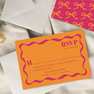 Cartão RSVP Arco Coquette Retro Wedding