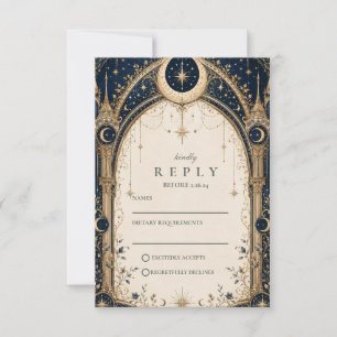 Cartão RSVP Arco de Casamento Celestial Encantador