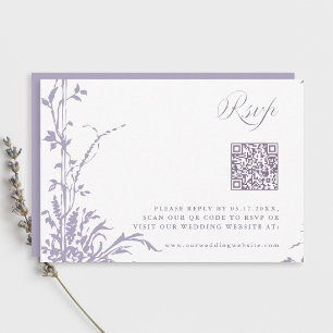 Cartão RSVP Arco de Jardim Botânico Romântico de Lavanda Casam
