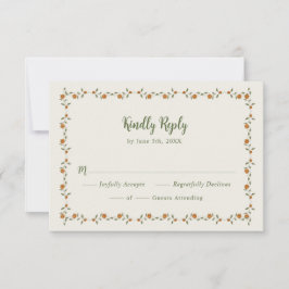 Cartão RSVP Arco de Outono de Abóbora Casamento