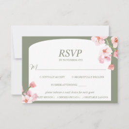 Cartão RSVP Arco Floral Moderno Elegante Terrestre