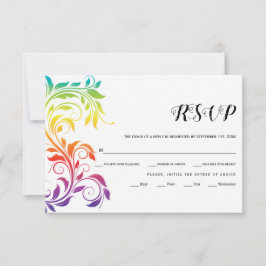 Cartão RSVP Arco-íris cola folha de rolagem gay casamento lésb