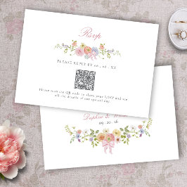 Cartão RSVP Arcos Elegantes e Flores Silvestres