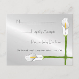 Cartão RSVP Art Deco Calla Lily Wedding