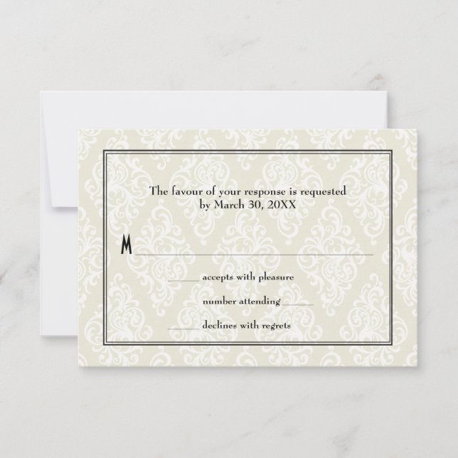 Cartão RSVP Art Deco Wedding (Frente)