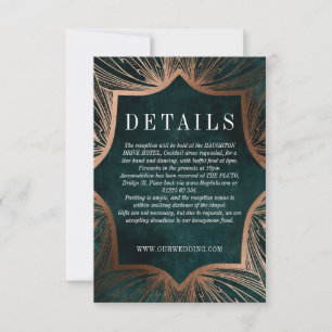 Cartão RSVP Art Nouveau faux bronze DETAILS