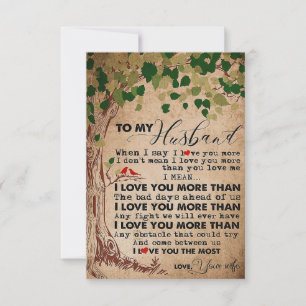 Cartão RSVP Arte de esposa para meu marido eu amo você mais
