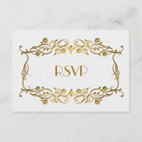 Arte Francesa Deco Ivory White Gold Foil Casamento