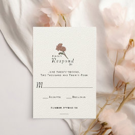 Cartão RSVP Arte Nova Floral Formal Elegante Casamento Moderno