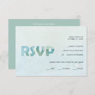 Cartão RSVP Arte por Aquarela Azul Artístico