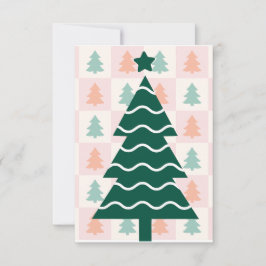 Cartão RSVP Árvore de Natal Fofo Design de Férias.