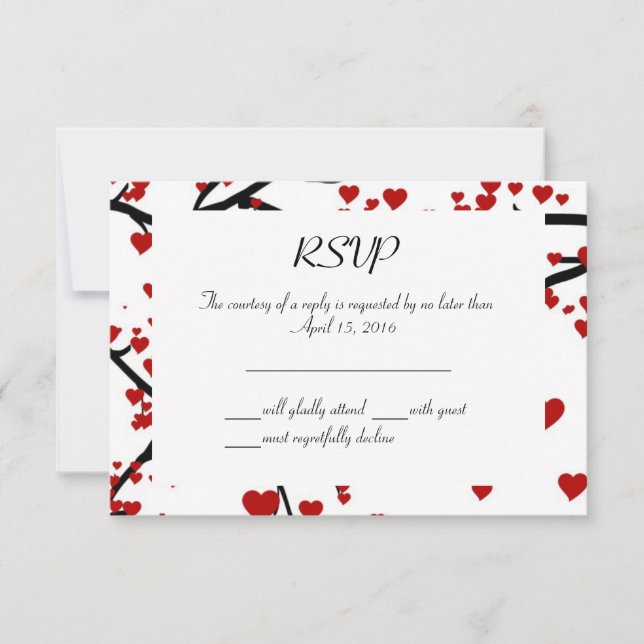 Cartão RSVP Árvore do Coração (Frente)