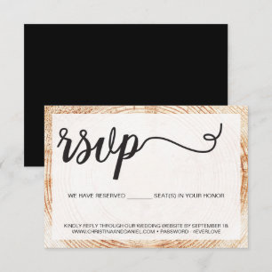 Cartão RSVP Assentos reservados para casamento com textura de 
