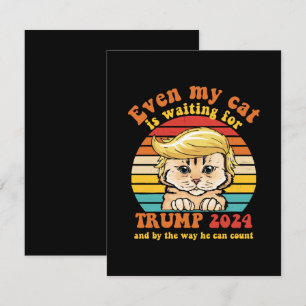 Cartão RSVP Até Meu Gato Está Esperando pela Roupa Trump 2024