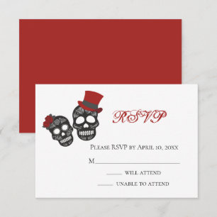 Cartão RSVP Até que a morte nos faça parte   Casamento Negro e