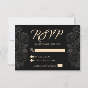 Cartão RSVP Até que a morte nos faça parte do casamento Rosa g
