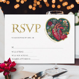 Cartão RSVP Até que a morte nos faça parte do coração Gótico D