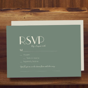 Cartão RSVP Autumn Boho Deco Sage Green Wedding Song Request