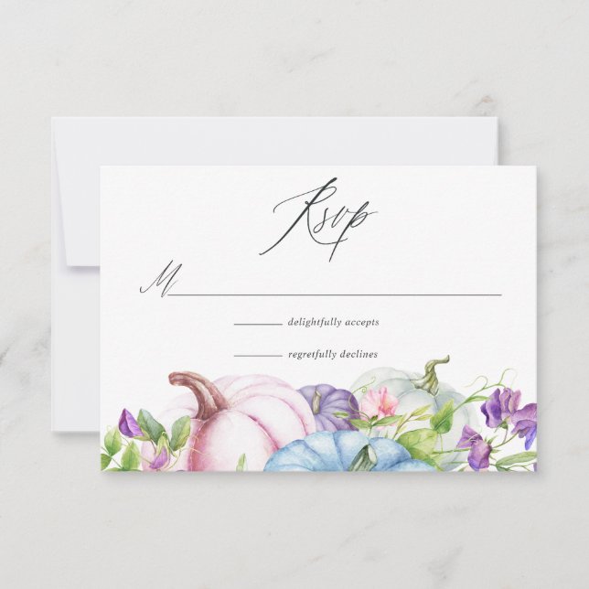 Cartão RSVP Autumn - Fall Floral Wedding (Frente)