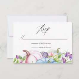Cartão RSVP Autumn - Fall Floral Wedding