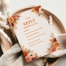 Cartão RSVP Autumn Floral Elegant Response