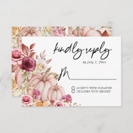 Cartão RSVP Autumn Pumpkin Wedding