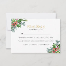 Cartão RSVP Ava Elegante Natal Greenerescente Escolha das Refe