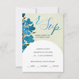 Cartão RSVP Azul-artístico Cores-d-água flores selvagens