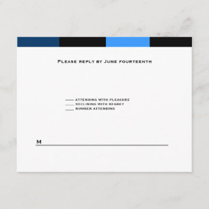 Cartão RSVP Azul Azul-Marinho Azul Zachary