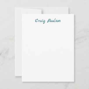 Cartão RSVP Azul Branco Seu Nome Especial Minimalista