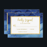 Cartão RSVP Azul brilhante e Bar Dourado Mitzvah ou Bat Mitzva<br><div class="desc">Estes cartões de resposta Rsvp de Bar moderno Mitzvah ou Bat Mitzvah apresentam um plano de fundo de cor azul-fluvial brilhante,  com a moderna tipografia moderna do faux gold script.</div>