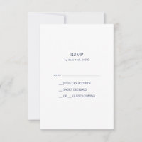 Cartão RSVP Azul de Marinho Minimalista Clássico